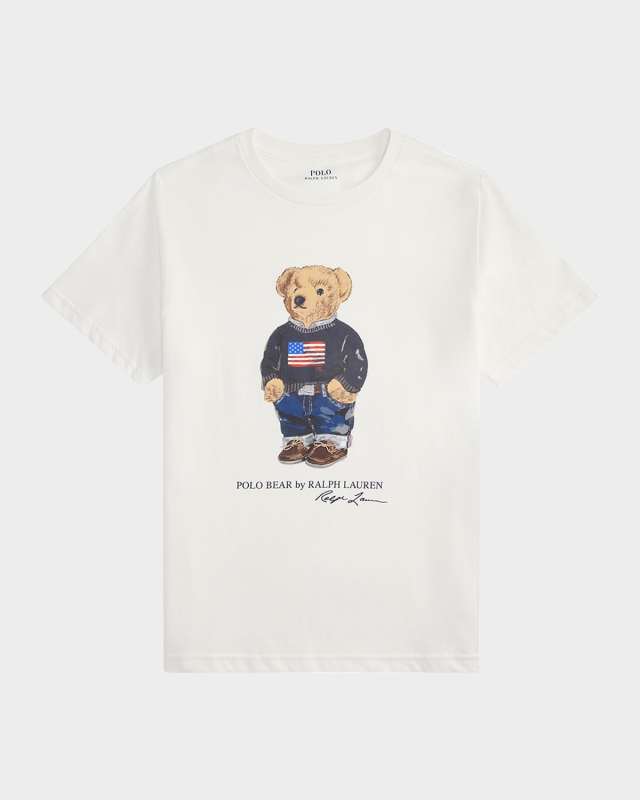 Boy's Polo Bear Flag Print Short-Sleeve T-Shirt, Size 2T-7